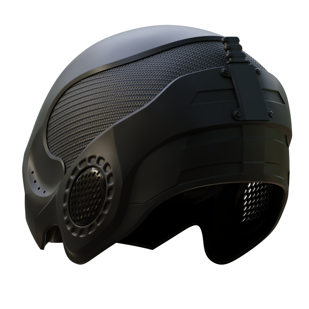 Black Noir Helmet - 3D Print Model – Wireframe